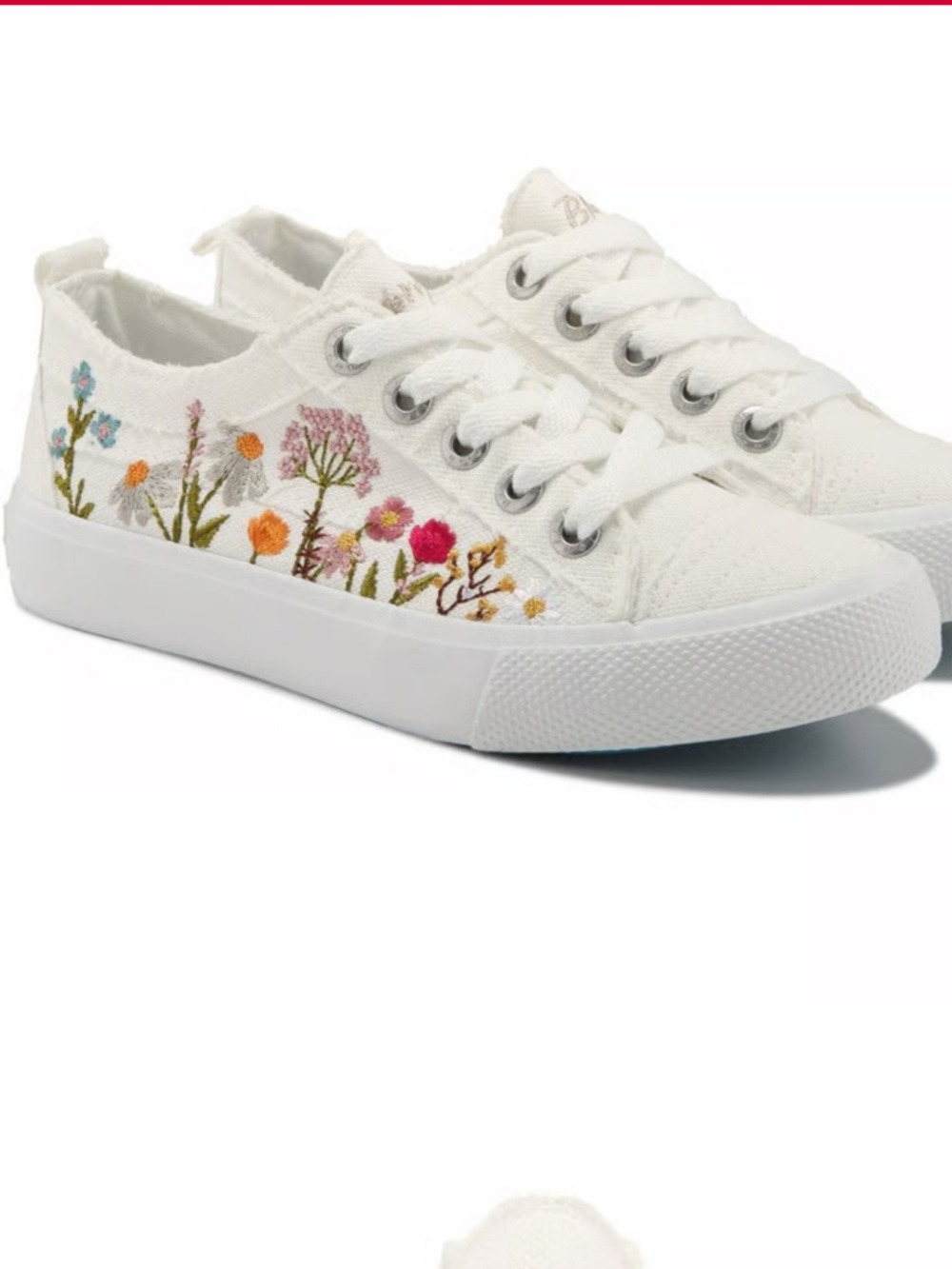 Blowfish Women's Vivid Lace Up Sneaker in White Floral sz 7 VG condition $70R - Picture 5 of 12